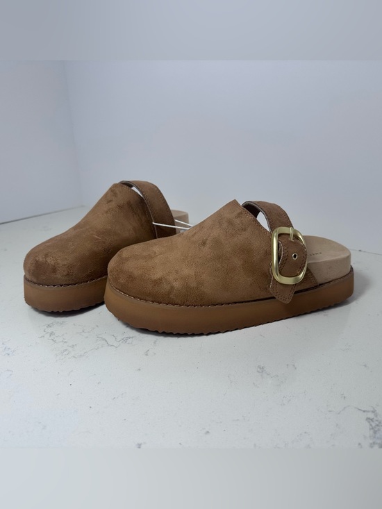 American Eagle Outfitters Shoes - American Eagle Women's Slip-On Buckle Clog in Faux Brown Suede